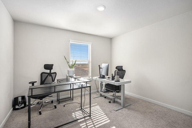 office featuring light colored carpet