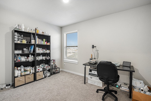 view of carpeted office