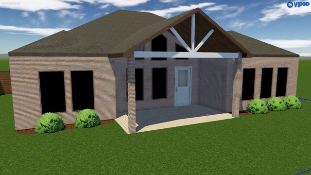 exterior space with a yard and a patio area