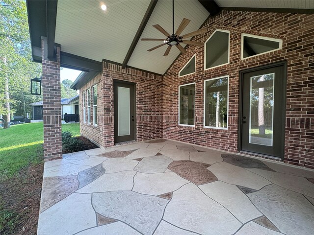 view of patio / terrace with ceiling fan