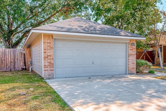 view of garage