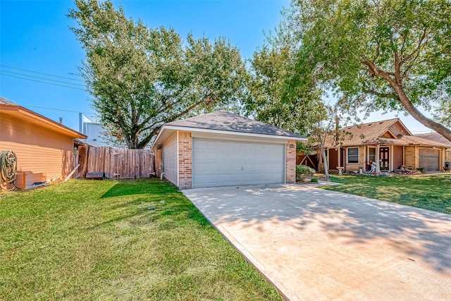 single story home with a front yard