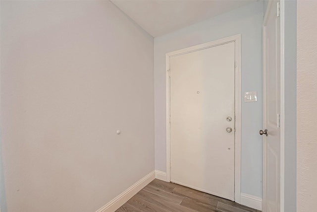 doorway featuring hardwood / wood-style floors