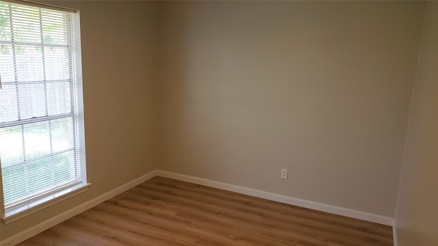 empty room with hardwood / wood-style flooring