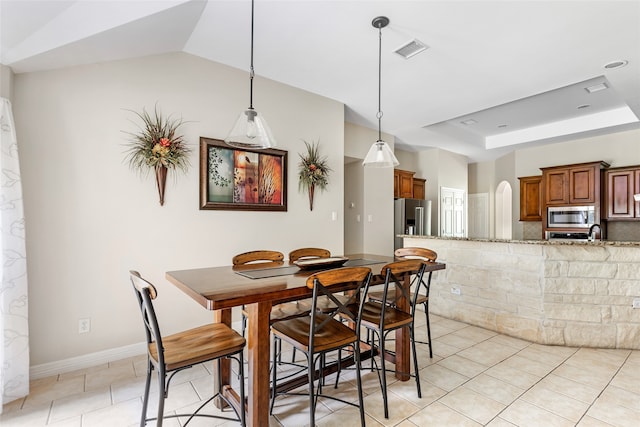 view of tiled dining area