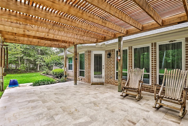 view of patio with a pergola