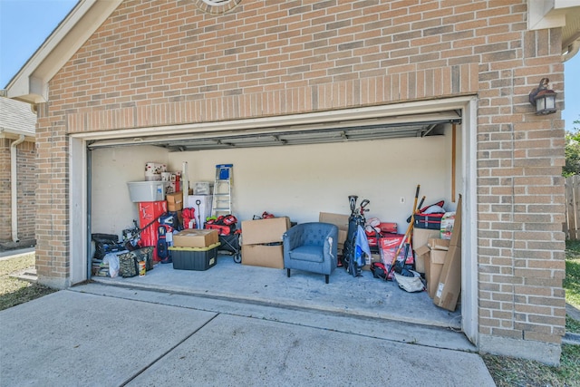 view of garage