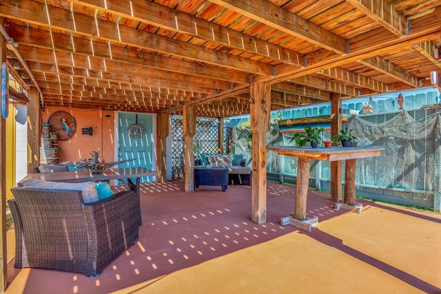 view of patio with an outdoor living space