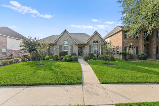 view of front of house with a front lawn