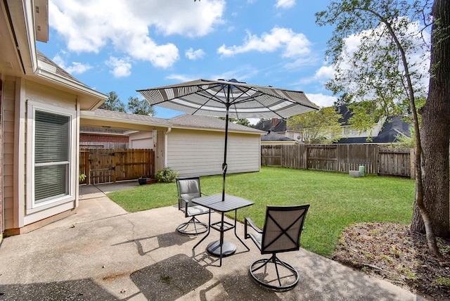 view of patio / terrace featuring a fenced backyard