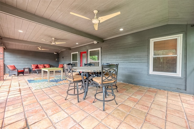 view of patio / terrace featuring ceiling fan