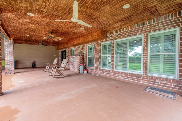 view of patio / terrace featuring ceiling fan