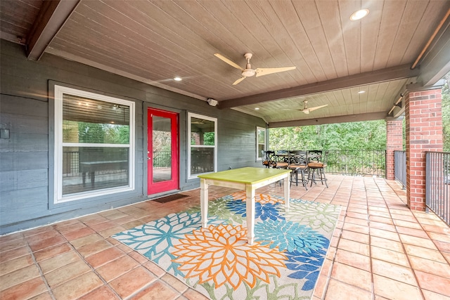 view of patio / terrace with ceiling fan