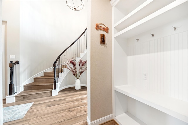 mudroom featuring hardwood / wood-style floors