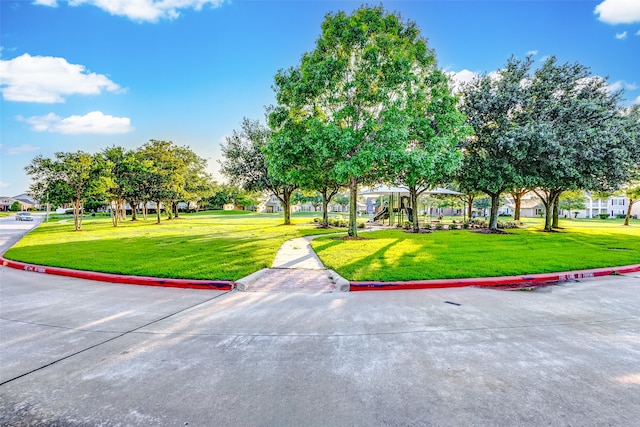 surrounding community featuring a lawn