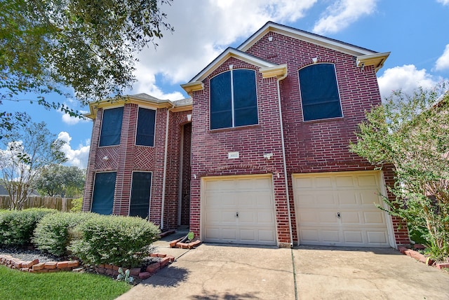 view of property with a garage