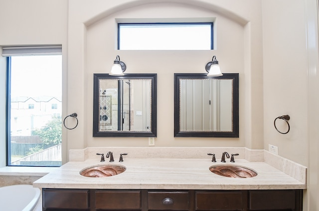 bathroom featuring vanity and a wealth of natural light