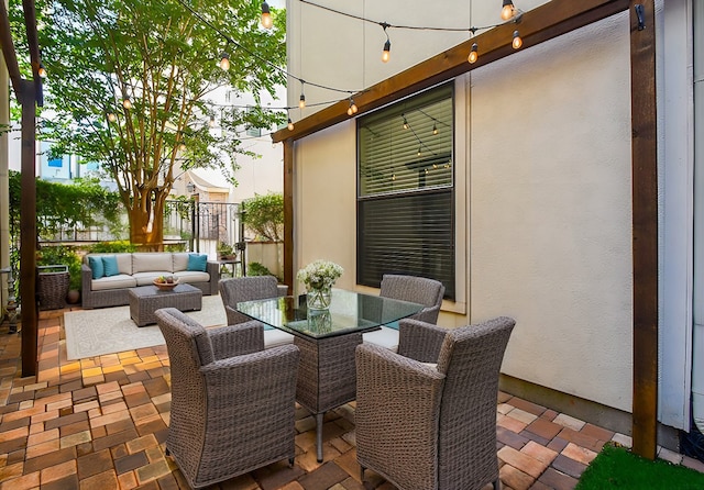 view of patio / terrace featuring an outdoor hangout area