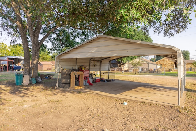 exterior space with a carport