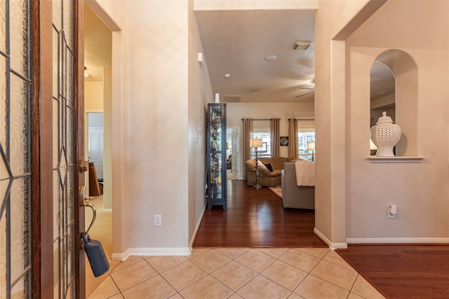 entrance foyer featuring light wood-type flooring