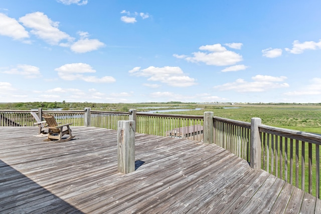 deck with a water view