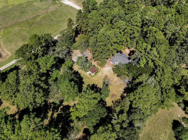 birds eye view of property featuring a rural view