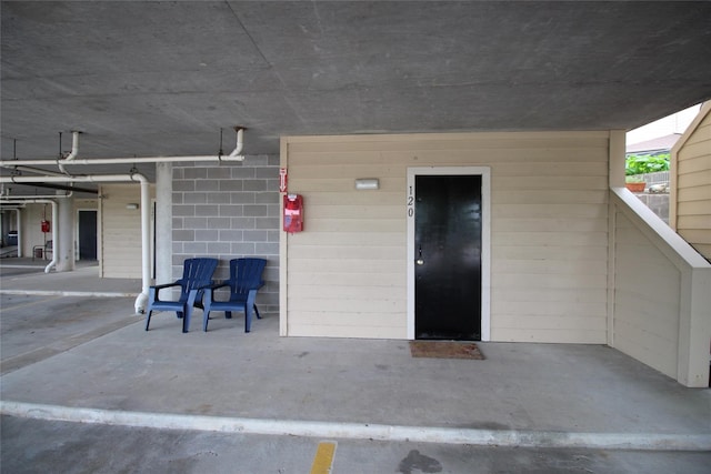 view of garage