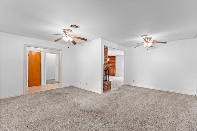 4415 Fallbrook Dr, Houston, TX 77018 - unfurnished room featuring ceiling fan, carpet, and baseboards