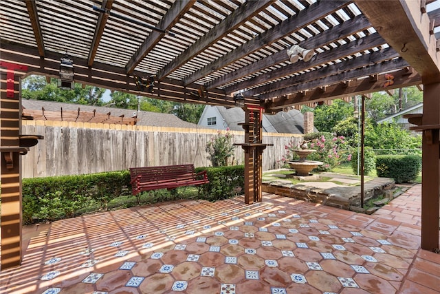 4415 Fallbrook Dr, Houston, TX 77018 - fenced backyard featuring a patio and a pergola