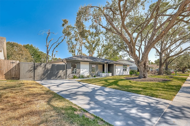 view of front of home with a front yard