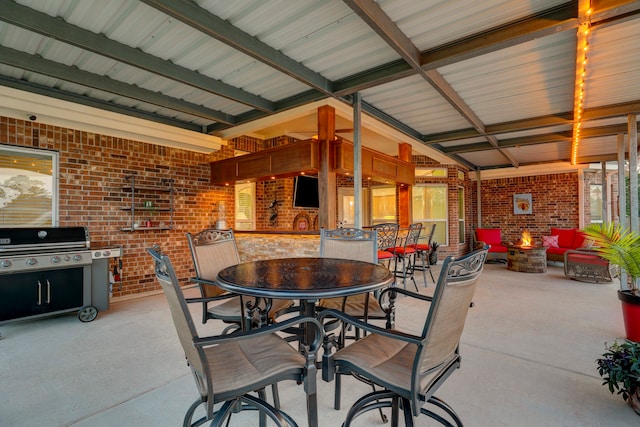 view of patio / terrace with a grill