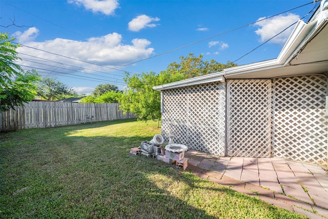 view of yard featuring a patio area