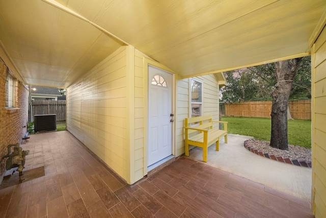 view of patio / terrace featuring central AC