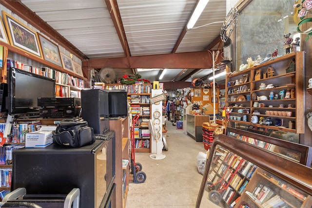 interior space with beamed ceiling