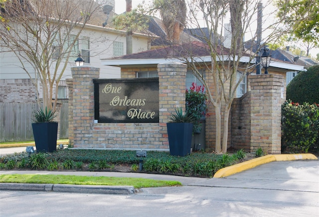 view of community sign