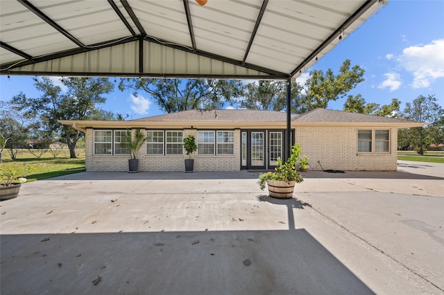 view of front facade with a patio area