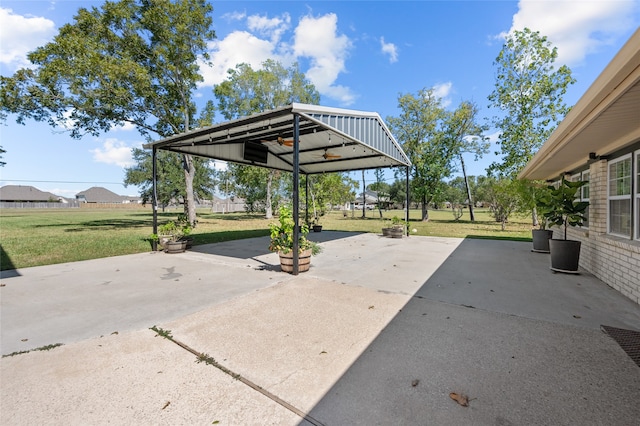 view of patio / terrace with a gazebo