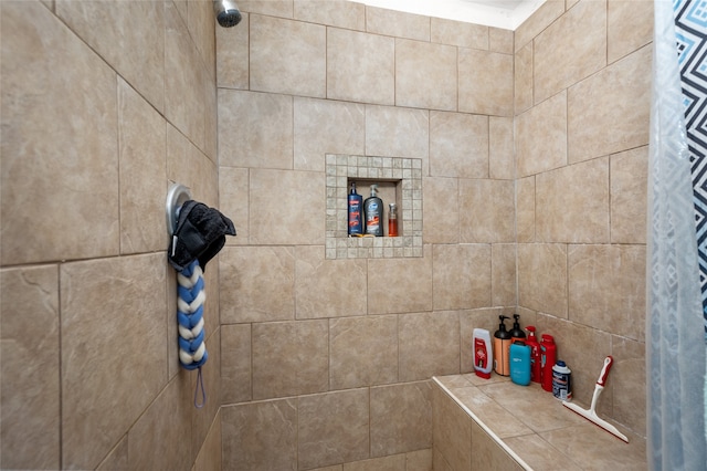 bathroom featuring walk in shower