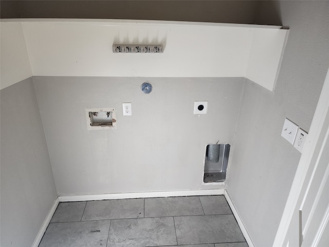 laundry area featuring washer hookup, hookup for an electric dryer, and tile patterned floors