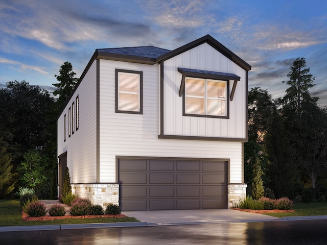 view of front of home featuring a garage