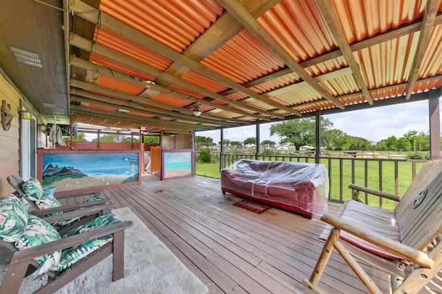 1410 Hovas Ln, Brookshire, TX 77423 - deck featuring a lawn