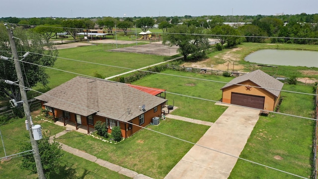 1410 Hovas Ln, Brookshire, TX 77423 - birds eye view of property with a water view