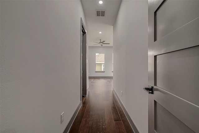 2322 Tuam, Houston, TX 77004 - hall with dark wood-type flooring and recessed lighting