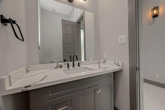 2322 Tuam, Houston, TX 77004 - bathroom with marble look tiles and vanity