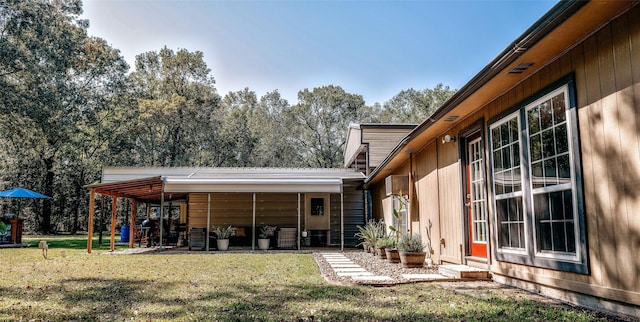 exterior space with a lawn