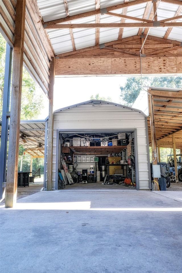 view of garage