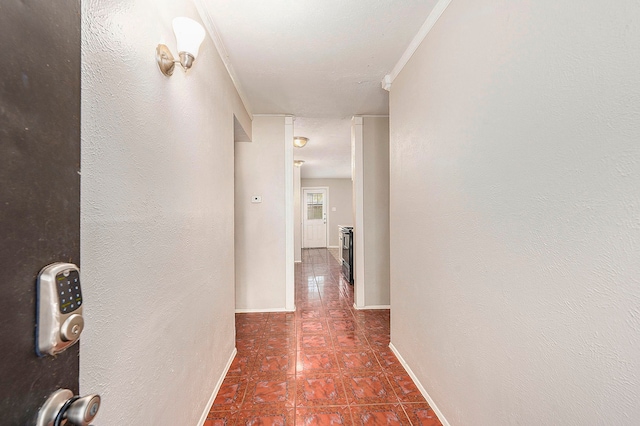 hallway with ornamental molding