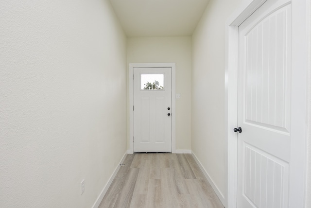 entryway with light wood-type flooring