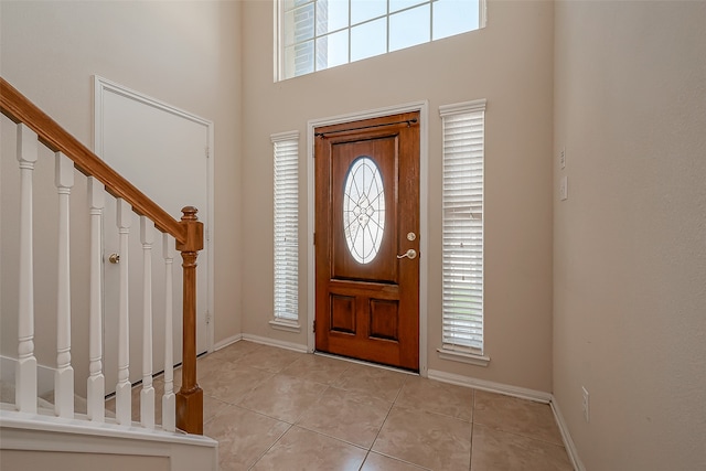 view of tiled entrance foyer