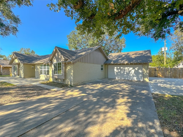 view of front of home with a garage